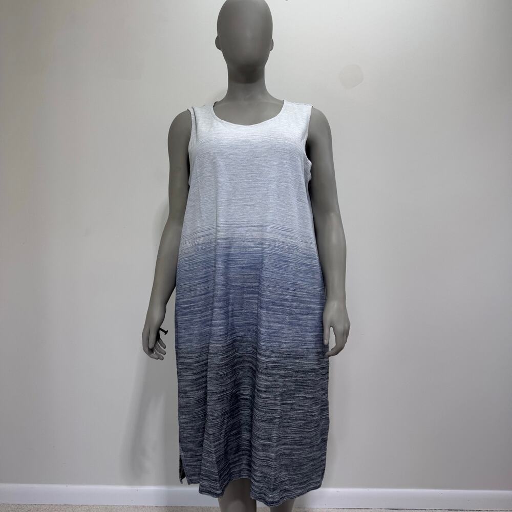 NWT CJ Banks Ombre Sleeveless Cotton Dress Plus sz 2X Coastal Beachy Minimalist